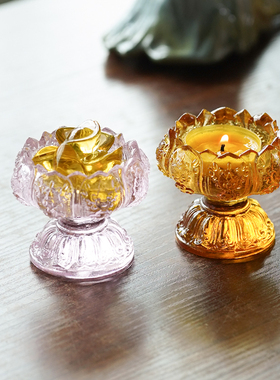 珍悦琉璃八吉祥酥油灯供灯烛台