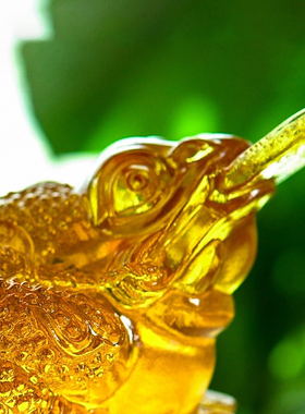 真琉璃金蟾客厅开业礼盒装工艺品