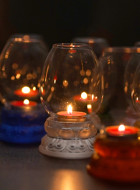 古法琉璃防风酥油灯长明灯