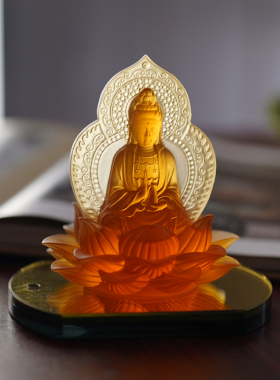 珍悦古法琉璃双面观音香薰摆件