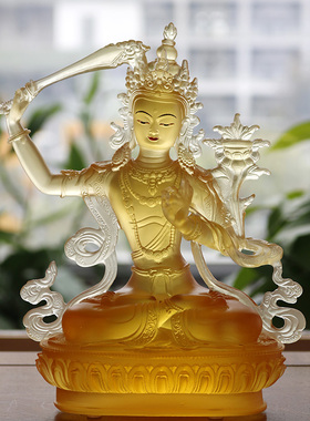 琉璃文殊菩萨佛像摆件禅悦佛艺