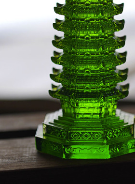 珍悦古法琉璃十三层文昌塔摆件