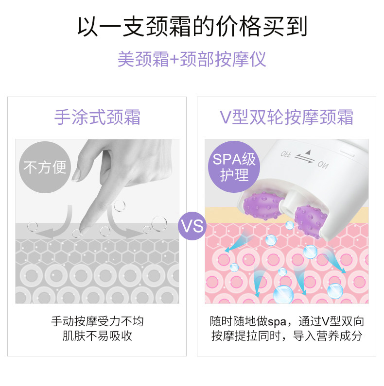 美肤宝六胜肽美颈霜v型滚轮去颈膜 美肤宝红动颈霜