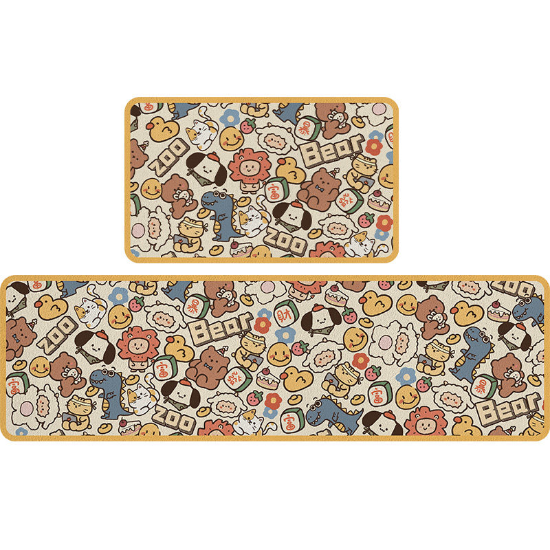 卡通可擦免洗厨房地垫吸水专用地毯防滑防油垫子免清洗防水脚垫子,淘宝优惠券,粉丝福利购,淘宝优惠卷