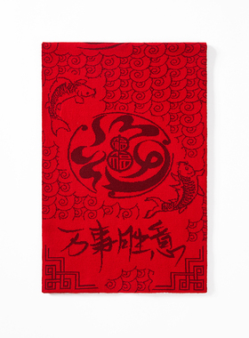 定制logo中国风红色年会百搭围巾