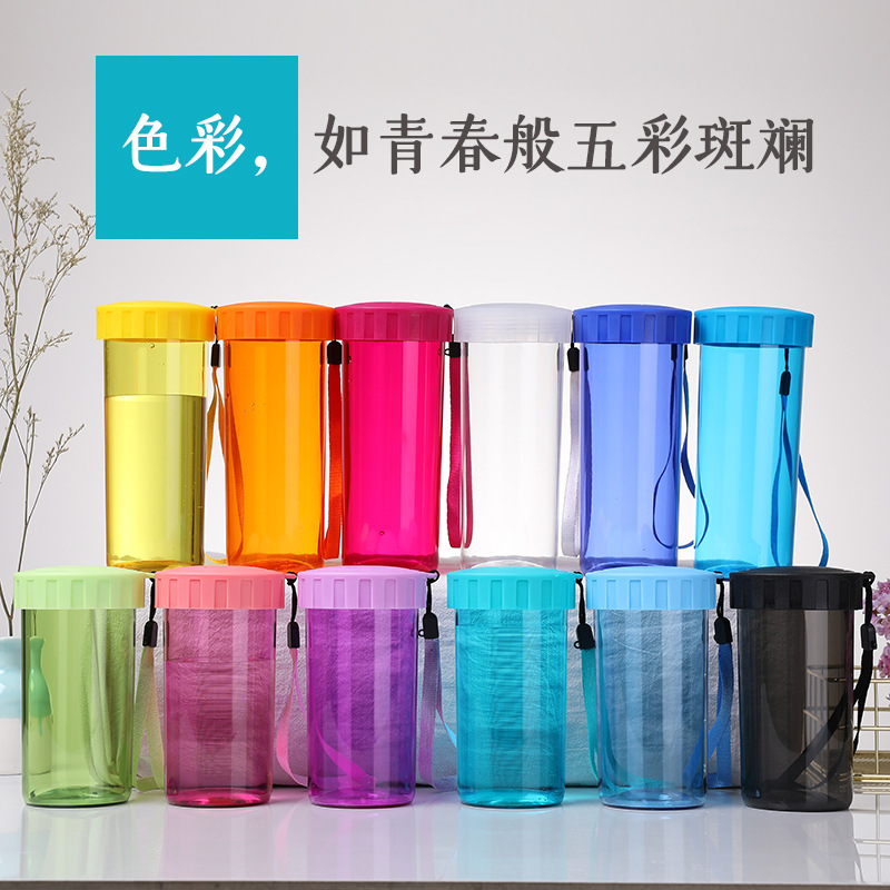 塑料杯便携防漏创意潮流运动随手杯简约男女学生小清新水杯子_良品家居网店_收纳整理-第3张图片-提都小院