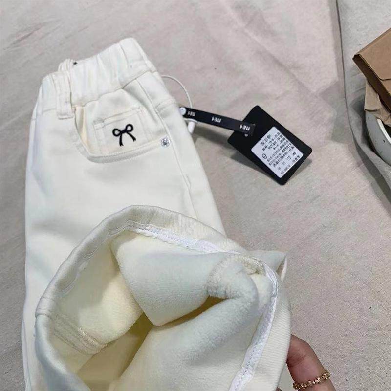 女童加绒牛仔裤一体绒秋冬新款中大童加厚直筒裤儿童窄版阔腿裤子,淘宝优惠券,粉丝福利购,淘宝优惠卷
