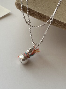 s925韩版小众设计感雪人围巾项链女韩版时尚简约ins风个性锁骨链