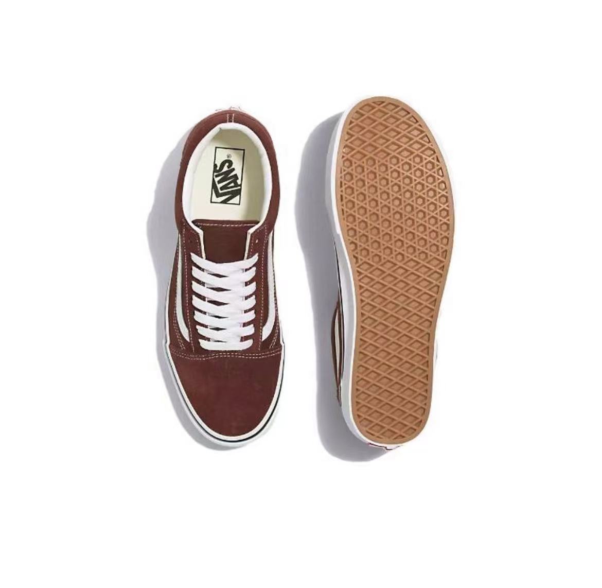 VANS/范斯官方正品男鞋OLD SKOOL 经典棕色低帮板鞋运动休闲鞋 - 图3