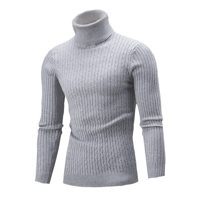 Young men's thin base solid color sweater turtleneck pullover long sleeve casual fashion men's top knit sweater trendy