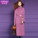 Fi Mengyihan wool coat for women in winter high-end stand collar simple waist wide wife mid-length woolen jacket