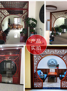东阳木雕月洞门博古架工厂定制