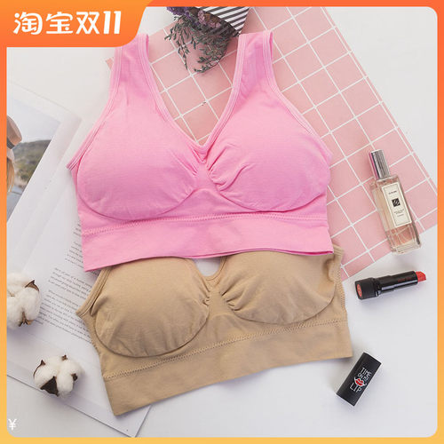妈妈内衣文胸中老年背心无钢圈薄款无扣大码运动胸罩比纯棉布聚拢 - 图1