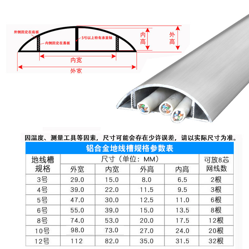 加厚铝合金不锈钢地线槽明装地板防踩压走线电线遮挡神器隐形自粘-图2