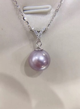 天然淡水珍珠吊坠高亮正圆项链