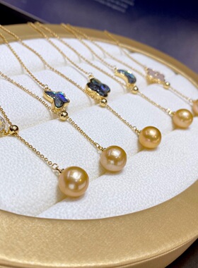 浓金淡水珍珠转运珠吊坠