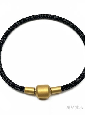 3mm金色钛钢扣+彩色防水钢丝绳