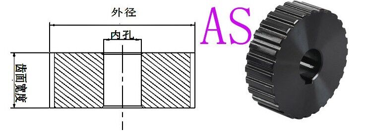 非标定做同步轮 5M 8M 3M 14M S3M S5M S8M S14M T5 T10 H L XL-图3