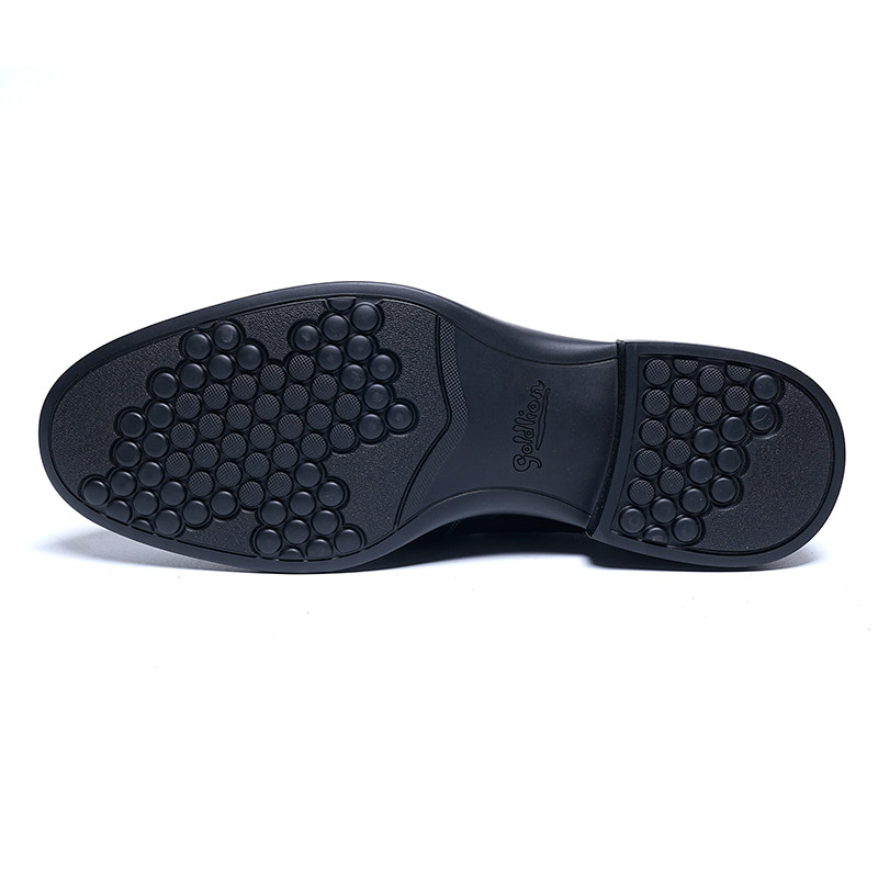 Goldlion hand-scratch pattern business casual leather shoes for men