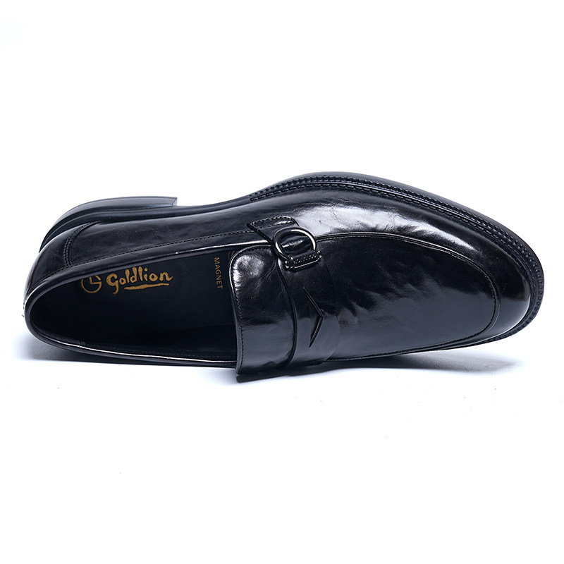 Goldlion hand-scratch pattern business casual leather shoes for men