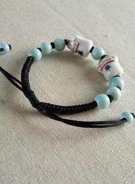 经典国饰情侣陶瓷名字手链民族风