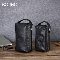 Headlayer Bull Skin Tide Male style Business Casual Youth Large Capacity Genuine Leather Pillow Bag Hands with handbag Handbag Bag