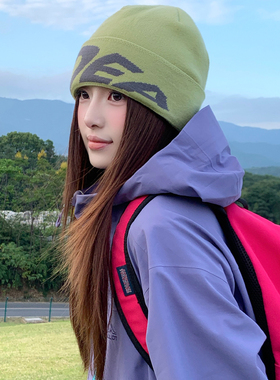 川西旅游美式字母提花登山帽子女