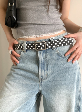 复古小众y2k波点腰带女款