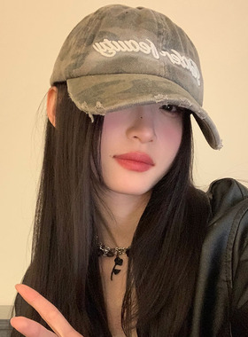 做旧女款春夏宽檐字母鸭舌帽
