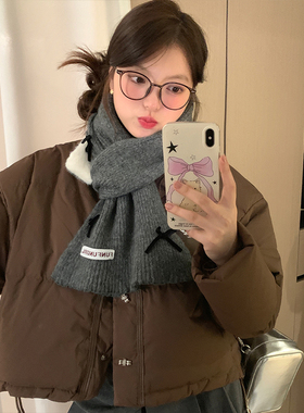 韩版甜美蝴蝶结保暖百搭围巾女
