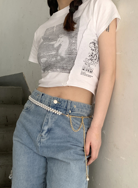 珍珠配衬衫西装时尚汉服夏季腰链