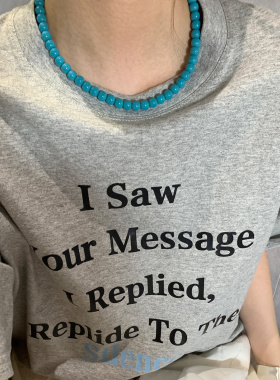 高级感天然绿松石串珠项链女