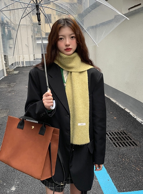 UNCLECM冬季纯色韩系女保暖围巾