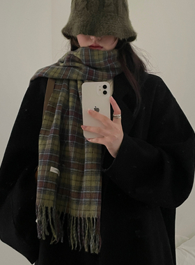 unclecm高级感格子围巾女