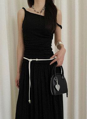 韩版简约珍珠吊坠腰带高级百搭