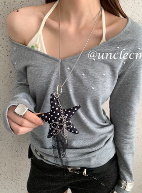 设计感波点星星吊坠项链女款