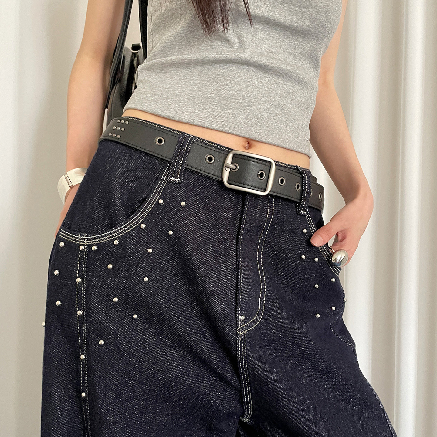 美式白色宽版腰带女士2025新款百搭设计感皮带配裙子牛仔裤带配饰,淘宝优惠券,粉丝福利购,淘宝优惠卷