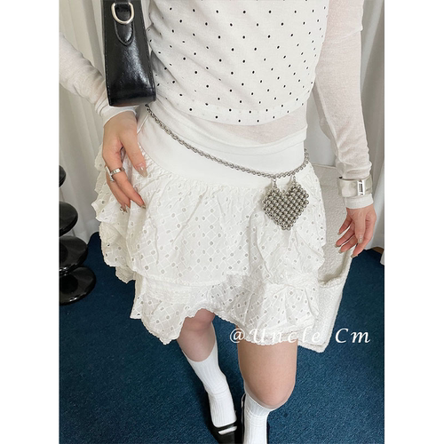 高级感银色爱心腰链女配裙子牛仔裤子链条装饰可调节单肩斜挎包潮 - 图0