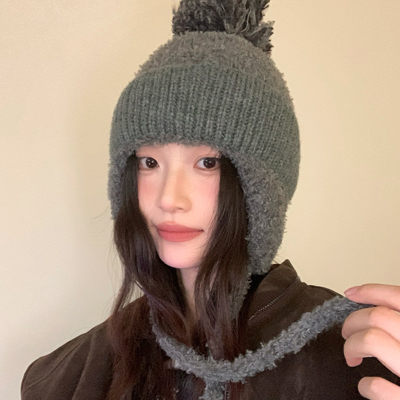 秋冬新款毛绒护耳帽子女保暖大头围加厚针织毛线帽显脸小雷锋帽潮,淘宝优惠券,粉丝福利购,淘宝优惠卷