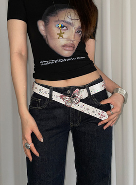 千禧辣妹风y2k蝴蝶腰带女
