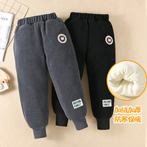 Boy Casual Pants Plus Suede Children Autumn Winter New Grindings Cotton Pants Triple Clip Cotton Girl Warm Pants Thickened Winter Pants