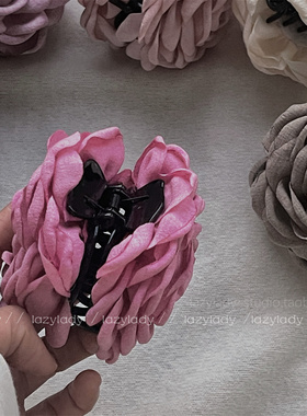 花朵抓夹玫瑰花半扎发夹女2025新款高端高级感头饰大花大号鲨鱼夹