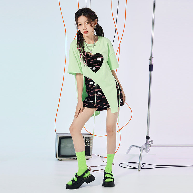 金苑套装连衣裙女夏季新款潮流个性T恤字母印花吊带裙G222130,淘宝优惠券,粉丝福利购,淘宝优惠卷