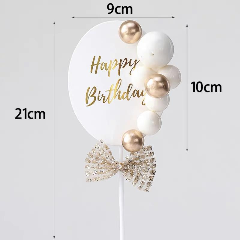 网红简版半圆皇冠烘焙蛋糕台装饰用品金球银球烫金hb插件生日派对 - 图3