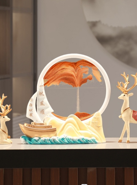 招财鹿流沙画摆件简约现代