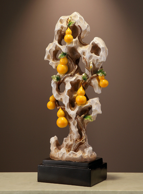 入户玄关葫芦太湖石摆件