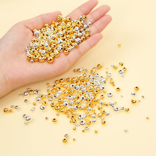 金银珠光面散装隔珠手工diy编织手链项链串珠材料配件镀金色珠子 - 图2