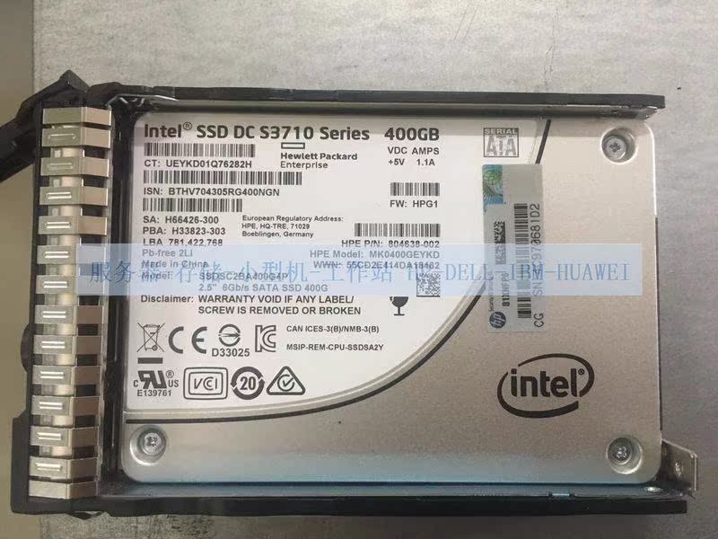 804665-B21 805387-001 400GB SSD 6G SATA 2.5 G9 G10-图0