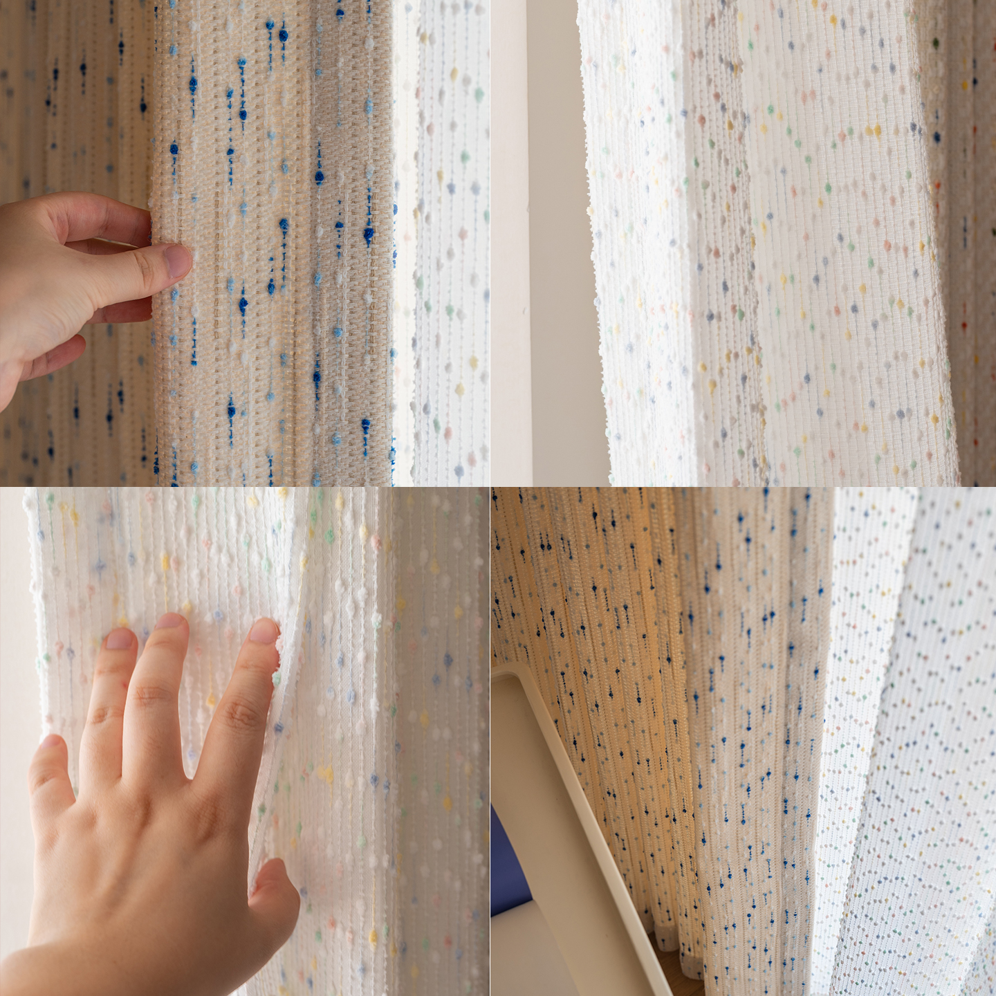 Marshmallow growing children's room dopamine warm cream boy and girl room blackout curtains and screens customization