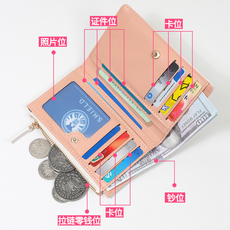 LABUBU拉布布可爱卡通周边二次元学生小巧零钱包卡包二合一女潮流 - 图3